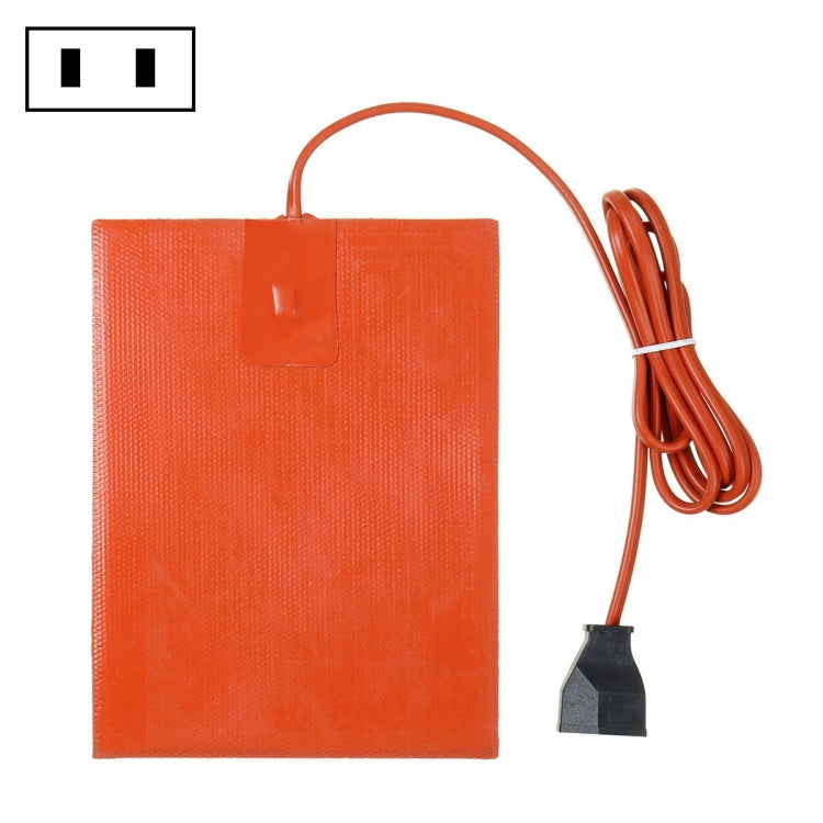 Car engine oil pan heater pad, 15 x 20 cm, orange, US plug power cable