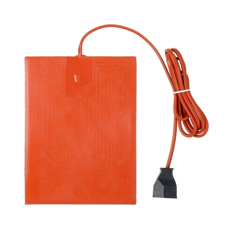 Car engine oil pan heater pad, orange square, with power cable and plug