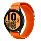 Nylon loop watch band with orange strap and black watch case, universal 20mm/22mm fit