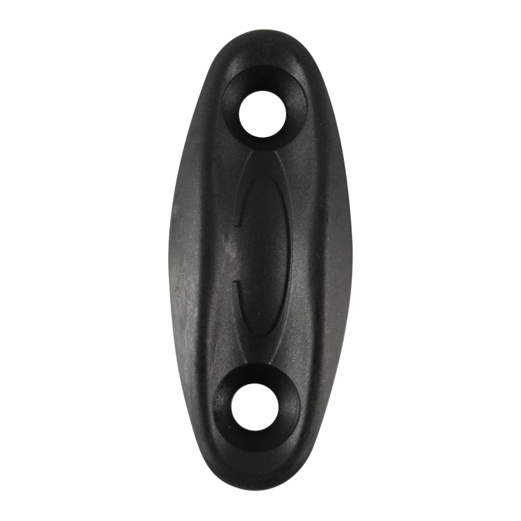 Black oval pad-eye end with two mounting holes