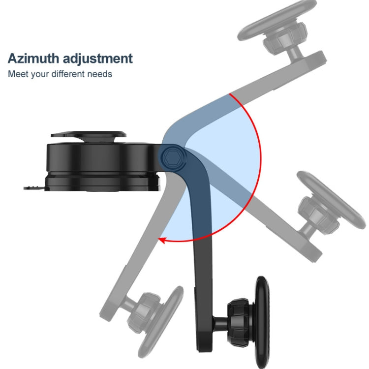 Adjustable magnetic dashboard phone holder with pivot arms for positioning
