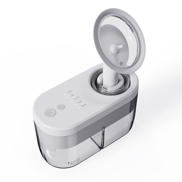 Electric ear washer with angled base, circular rinse head, and control panel