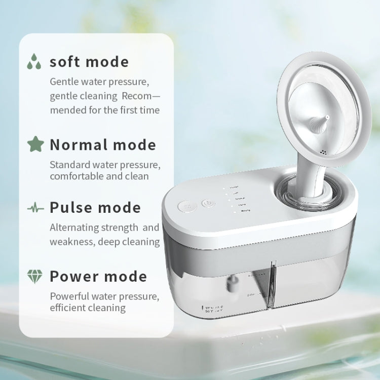 Electric ear washer with base buttons and circular rinsing head