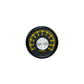 Adjustable tachometer gauge face with yellow scale, silver center, black bezel