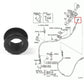 Black rubber cable end connector bushing highlighted in transmission parts diagram