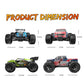 1:20 RC off-road vehicle size diagram with front and side measurements