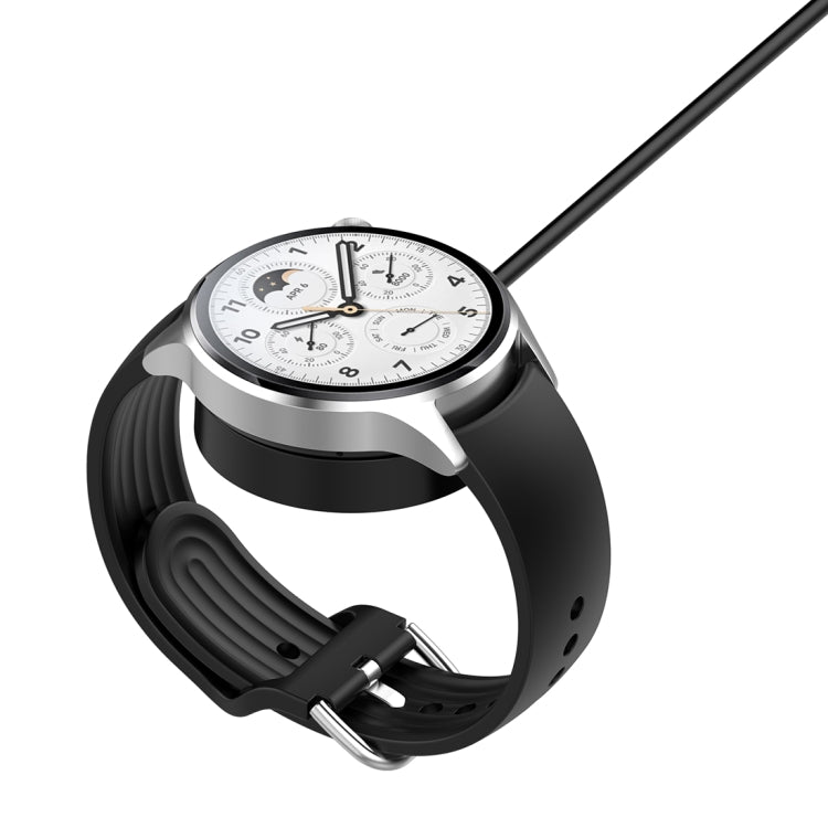 Black magnetic smartwatch charging cable with USB-A connector and round magnetic puck