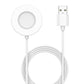 White magnetic smartwatch charging cable with USB-A plug and round charging puck