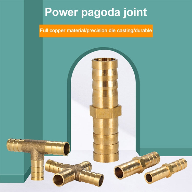 Three-way pneumatic pagoda joint, full-copper style fittings