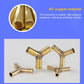 All-copper 3-way pneumatic Y connectors, brass-gold fittings