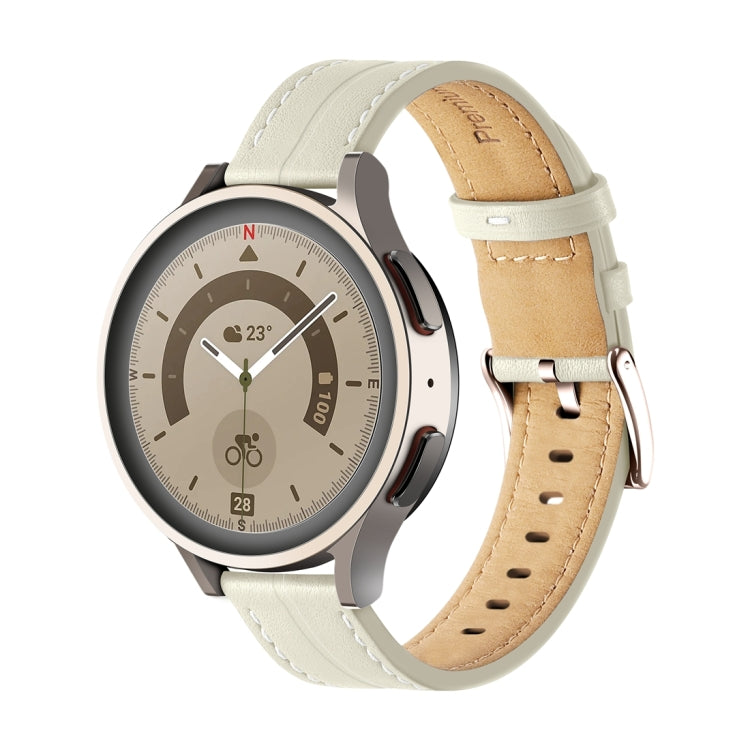 Unusual Fluted Leather Watch Band, 20mm, 22mm