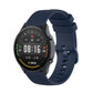 22mm navy blue silicone watch strap with small plaid texture, pin-and-buckle style