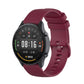 22mm wine red silicone watch strap with small plaid texture, pin-and-buckle style