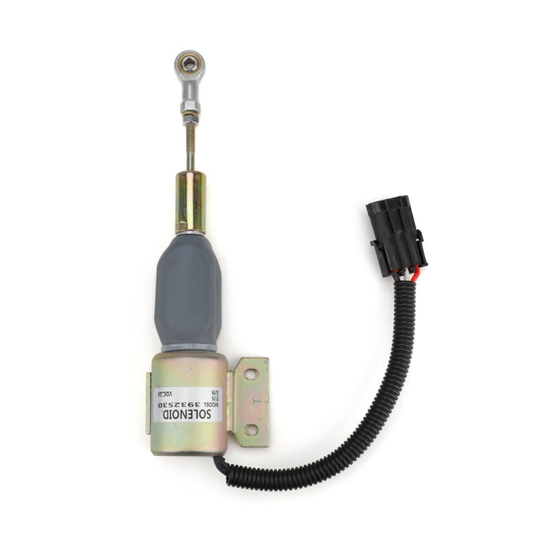Engine shutdown solenoid valve with mounting bracket, eyelet terminal, and wiring plug