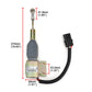 Engine shutdown solenoid valve with dimensions: 270mm cable length, 46mm bracket width