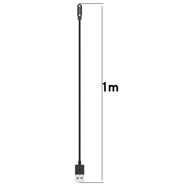Black USB-A charging cable, 1m length, with magnetic connector end