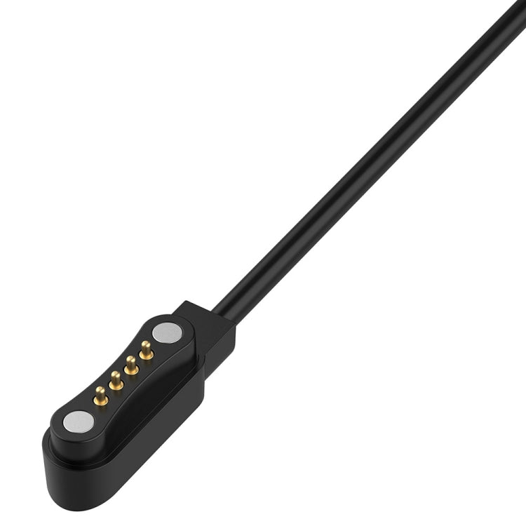 Magnetic charging dock for smart watch with gold contact pins and black cable