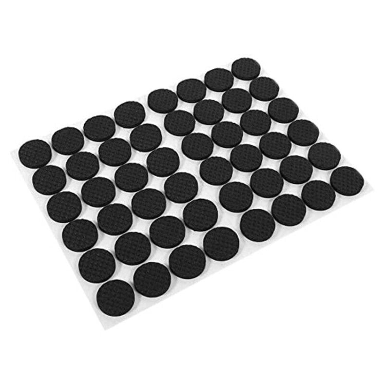 Round black EVA furniture foot pads with plaid-textured grip, 22mm set