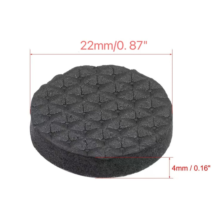 22mm round black foot pad with textured surface and 4mm felt base
