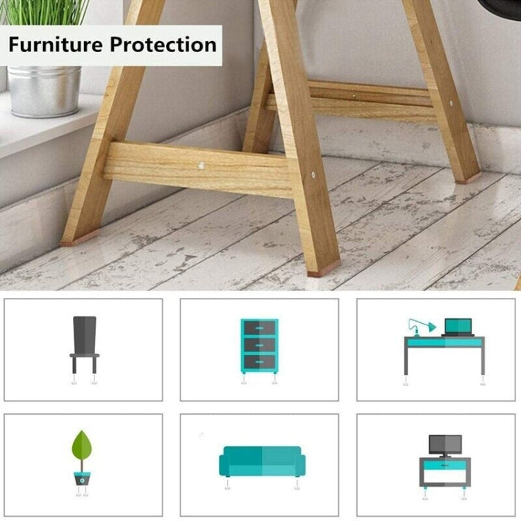 Furniture protection foot pads under wooden legs on hard flooring