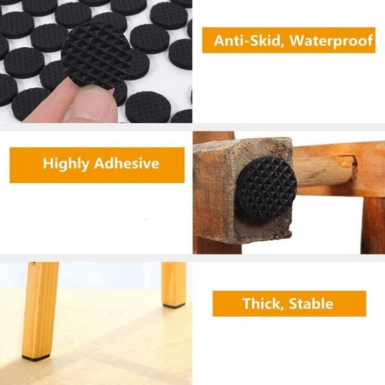 Textured black round foot pad with strong adhesive and thick stable base