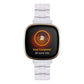 Clear resin watch band with translucent links and square clasp for smartwatch