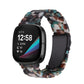 Colorful resin smartwatch band with mosaic tortoise-style links for Fitbit Versa and Sense