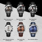 OCHSTIN men’s chronograph watches shown in multiple dial colors with leather straps