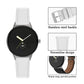 White genuine leather watch band with stainless steel buckle and stitch holes detail