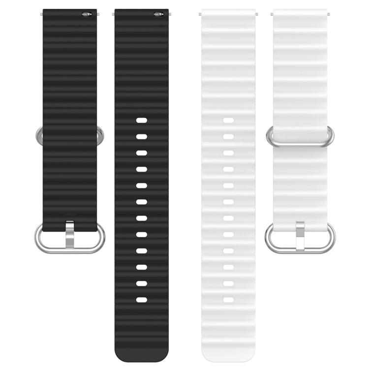 Universal Ocean Style Silicone Two Color Watch Band, 20mm, 22mm