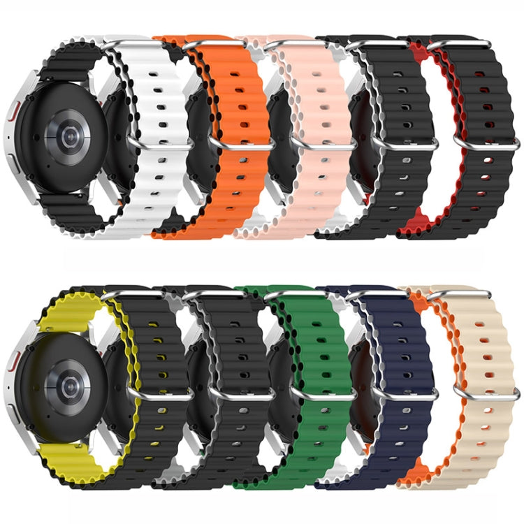Universal Ocean Style Silicone Two Color Watch Band, 20mm, 22mm