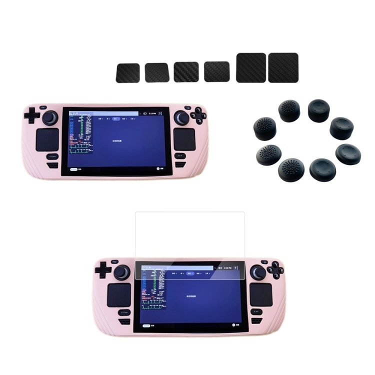 Pink silicone game console protective case with controller cutouts and grip bumps