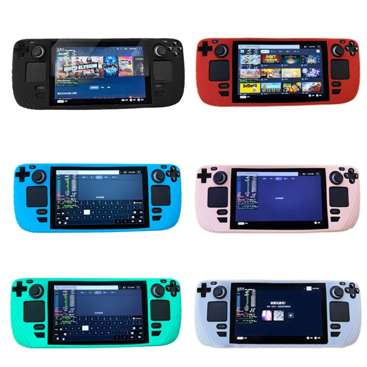 Six-color silicone game console protective cases with controller cutouts, front view