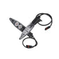 Two clear-lens LED motorcycle rear turn signals with black housings and wiring