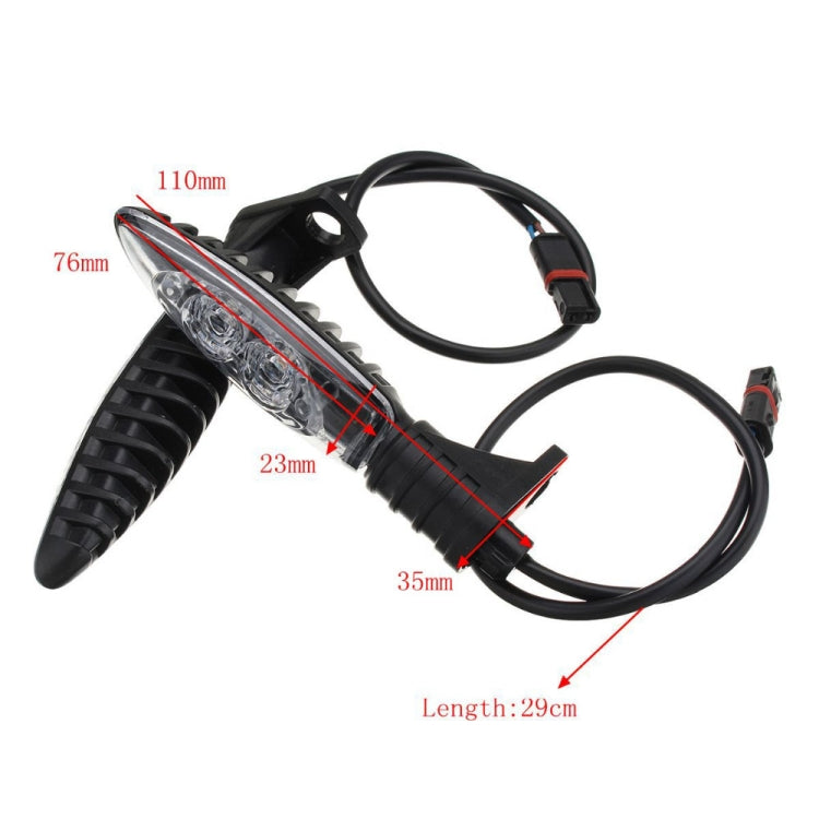 LED motorcycle rear turn signal lights set with clear lenses, black housings, wires