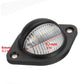 Round 3-LED license plate light, black housing, 52mm x 4mm, mounting holes