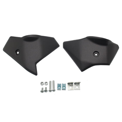 Black throttle guard cover set with mounting hardware, two pieces