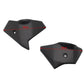 Black throttle guard covers with pre-drilled holes, length markers shown