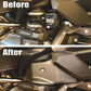 Installed black throttle guard covers on motorcycle handlebar area