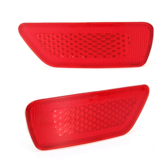 Rear bumper reflector lamps set, red, two-piece with honeycomb lens