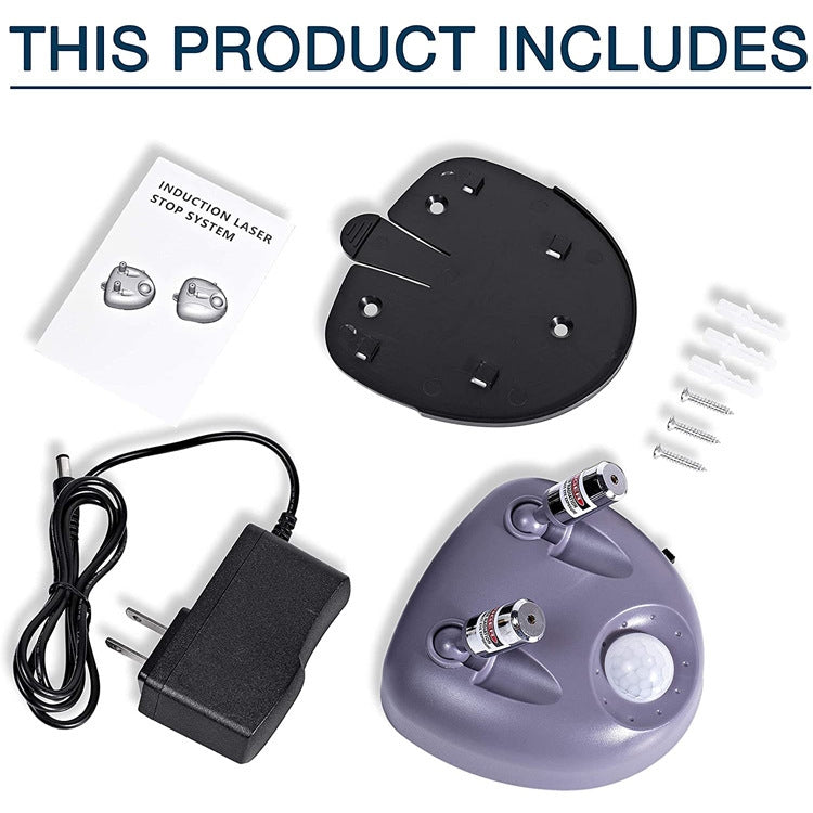 Dual-head laser parking assist meter kit with adapter, screws, and mounting parts