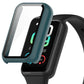 Protective watch case with integrated tempered glass, pine green frame, for Amazfit Band 7