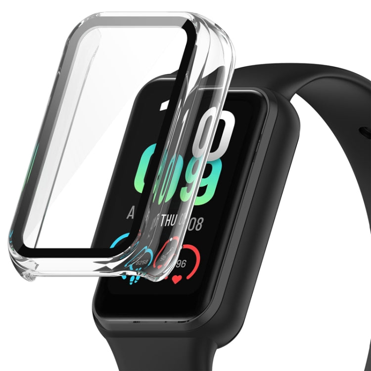 Protective watch case with integrated tempered glass, clear frame, for Amazfit Band 7
