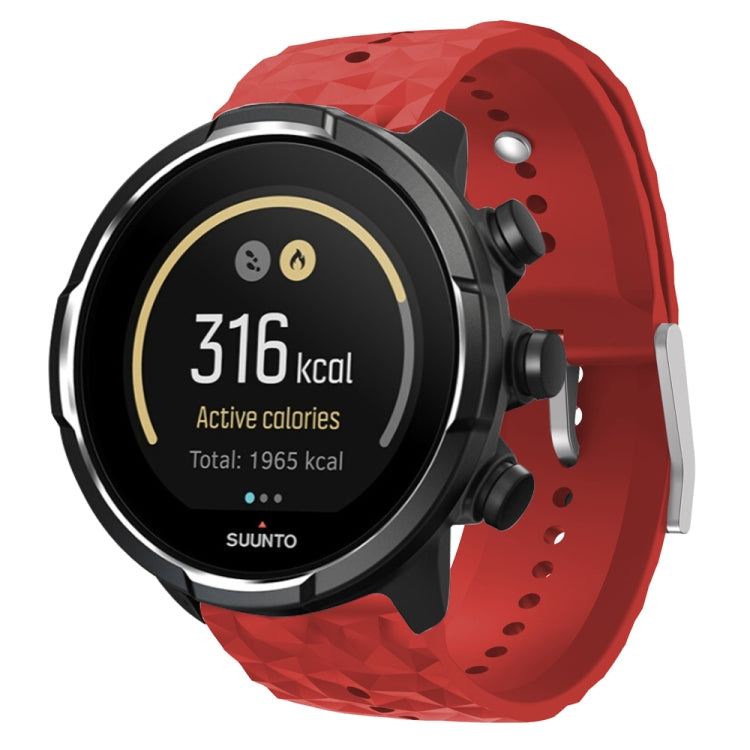 Rhombus Texture Silicone Watch Band, For Suunto 9