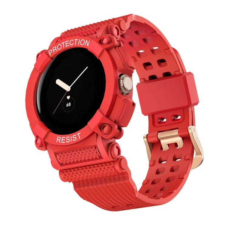 Three-proof Solid Color Integrated Watch Band, For Google Pixel Watch