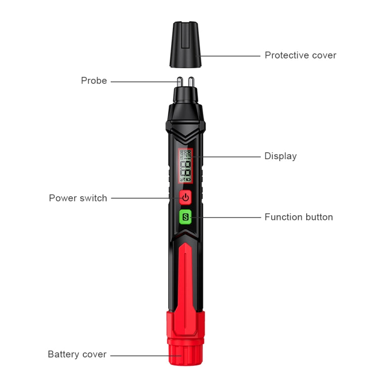 HABOTEST HT662 brake fluid test pen with protective cover, LCD display, and buttons.