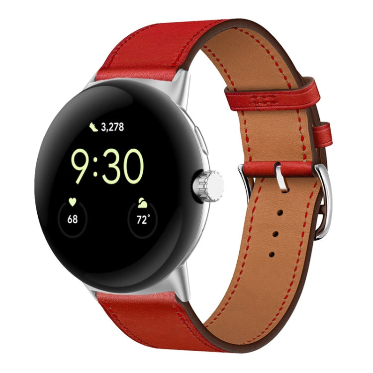 Genuine Leather Watch Band, For Google Pixel Watch 5 / 4 / 3 / 2 / 1 41mm