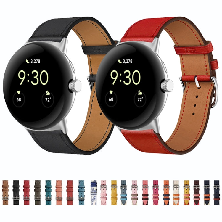 Genuine Leather Watch Band, For Google Pixel Watch 5 / 4 / 3 / 2 / 1 41mm