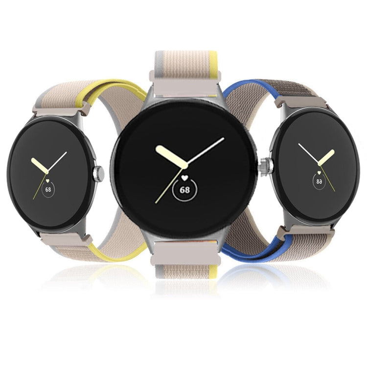 Loop Silver Connector Nylon Watch Band, For Google Pixel Watch 5 / 4 / 3 / 2 / 1 41mm