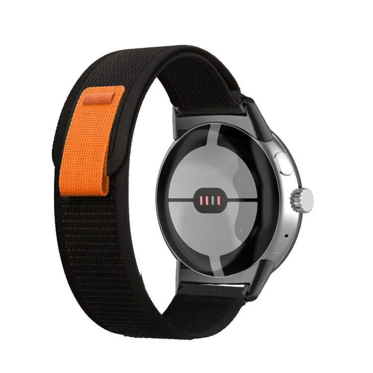 Loop Black Connector Nylon Watch Band, For Google Pixel Watch 5 / 4 / 3 / 2 / 1 41mm